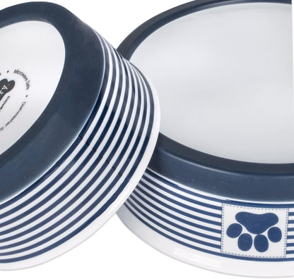 Nautical Blue Cat Bowl – Small Ceramic Dish for Daily Feeding