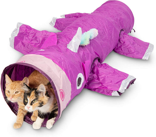 Magic Mewnicorn Cat Tunnel – 5-Way Crinkle Hideout for Small Pets