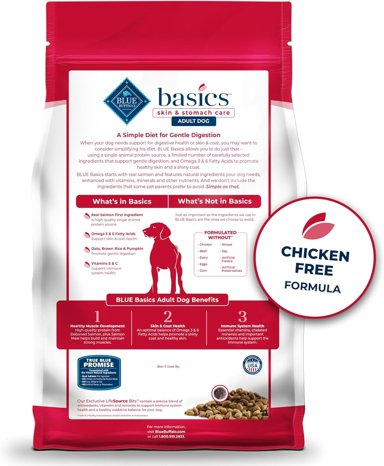 Basics Grain-Free Salmon Recipe Dry Dog Food – 22 lb