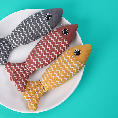 Catnip Fish Kicker Toy with Crinkle Sound
