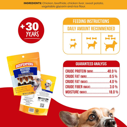 Beefeater Chicken, Liver & Sweet Potato Dog Chew Kabobs – 10 oz