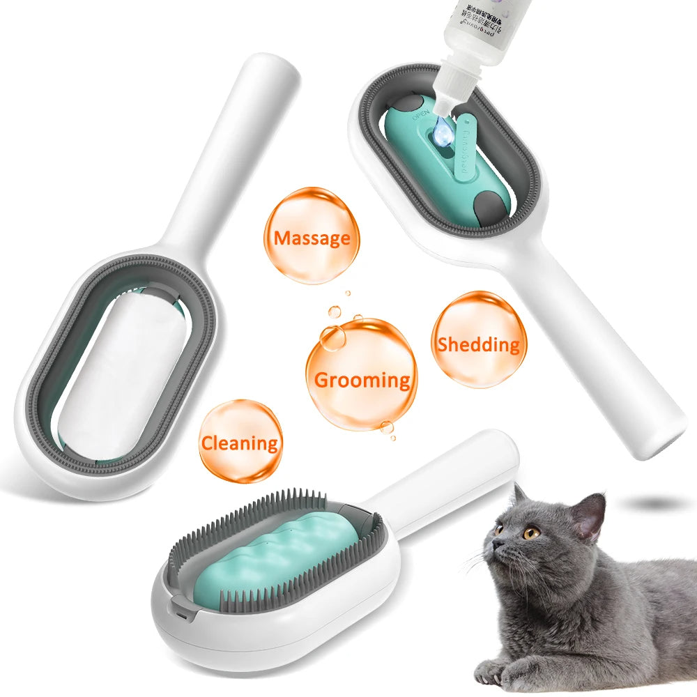 3-in-1 Cat Brush – Water Tank & Fur Remover
