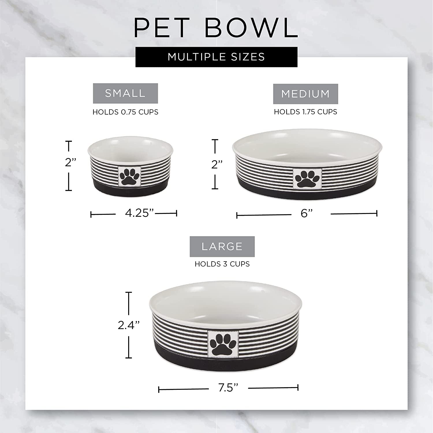 Ceramic Pet Bowls – Medium Duo for Cats & Small Dogs