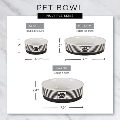 Ceramic Pet Bowls – Medium Duo for Cats & Small Dogs