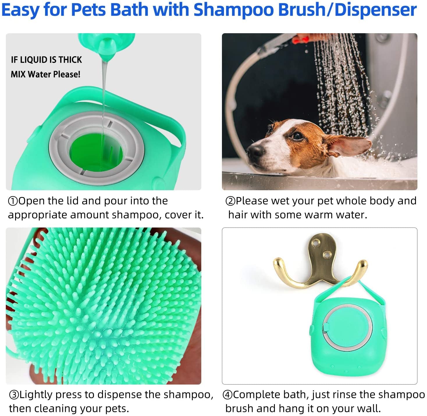 Silicone Bath Brush – Pet Shampoo Massager 