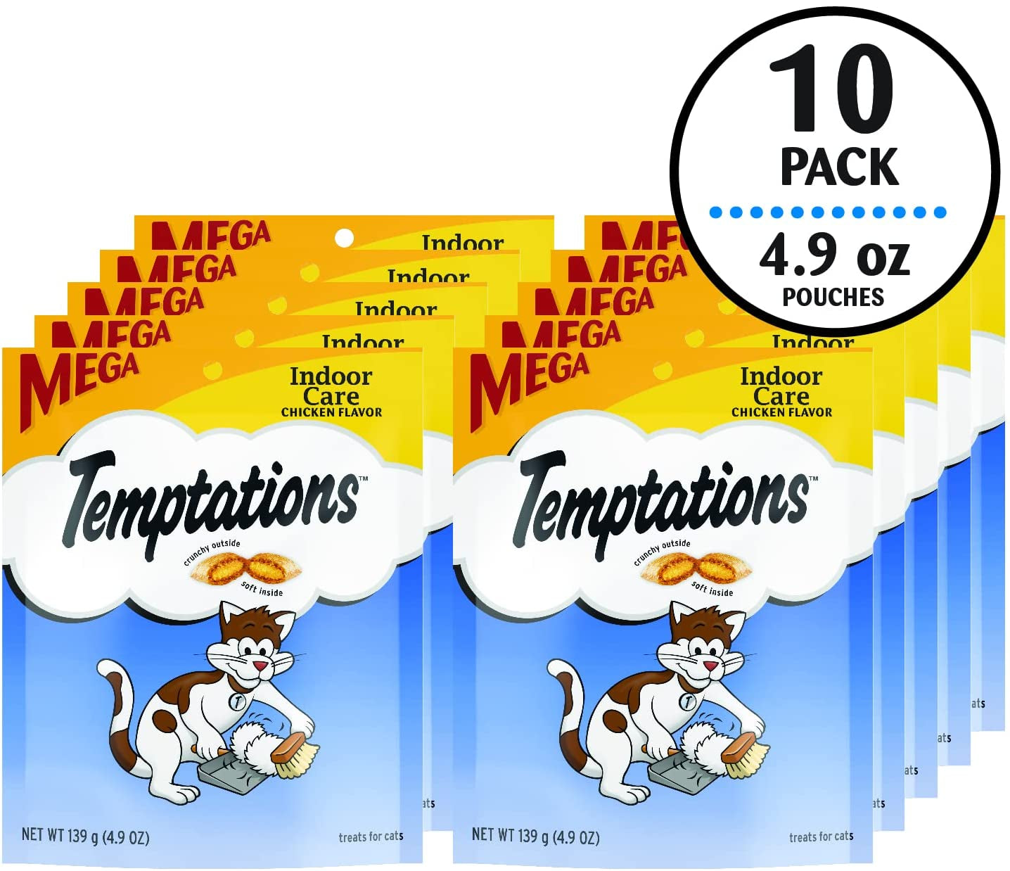 Temptations Chicken Indoor Crunchy & Soft Cat Treats – 4.9 oz. (10 Pack)
