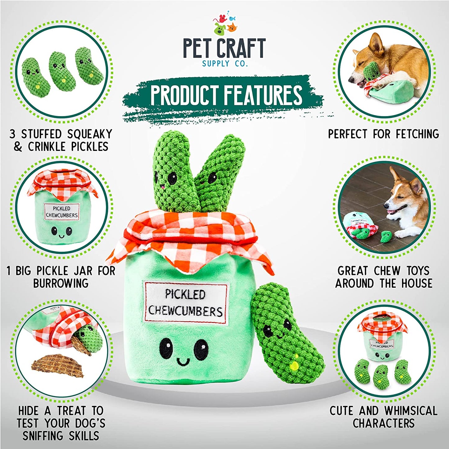 Pickles Hide & Seek Toy – Plush, Crinkle & Squeaky