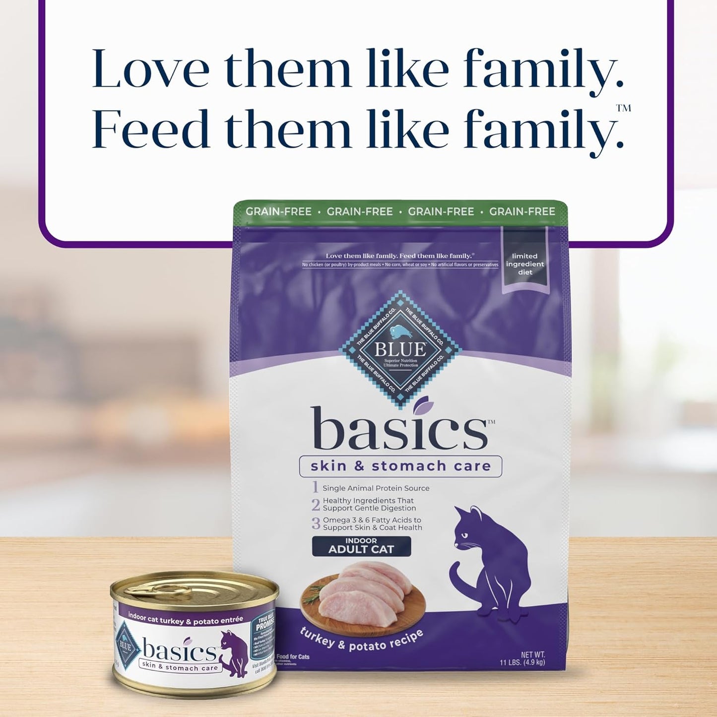 Basics Turkey & Potato Grain-Free Indoor Dry Cat Food – 11 lb