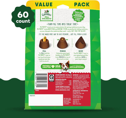 Greenies Pill Pockets Hickory Smoke Soft Dog Treats – 15.8 oz (60 Count)