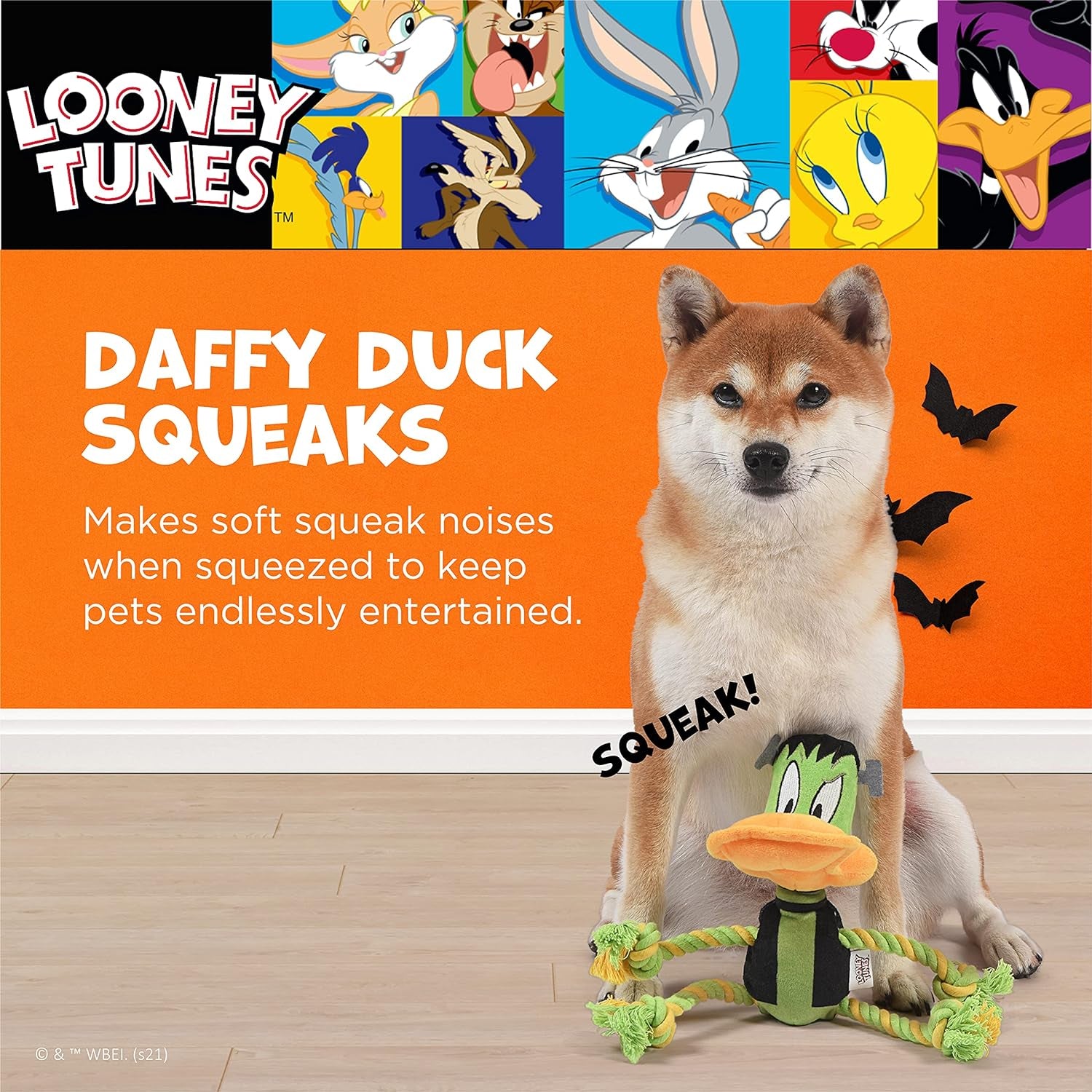 Daffy Duck Frankenstein Dog Toy – Halloween Tug & Squeak Fun