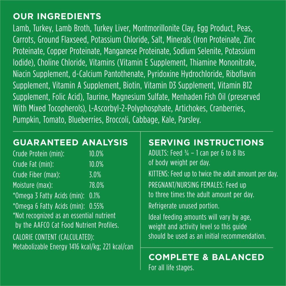 Grain-Free Canned Cat Food – Lamb Recipe (5.5 oz, 12 Pack)