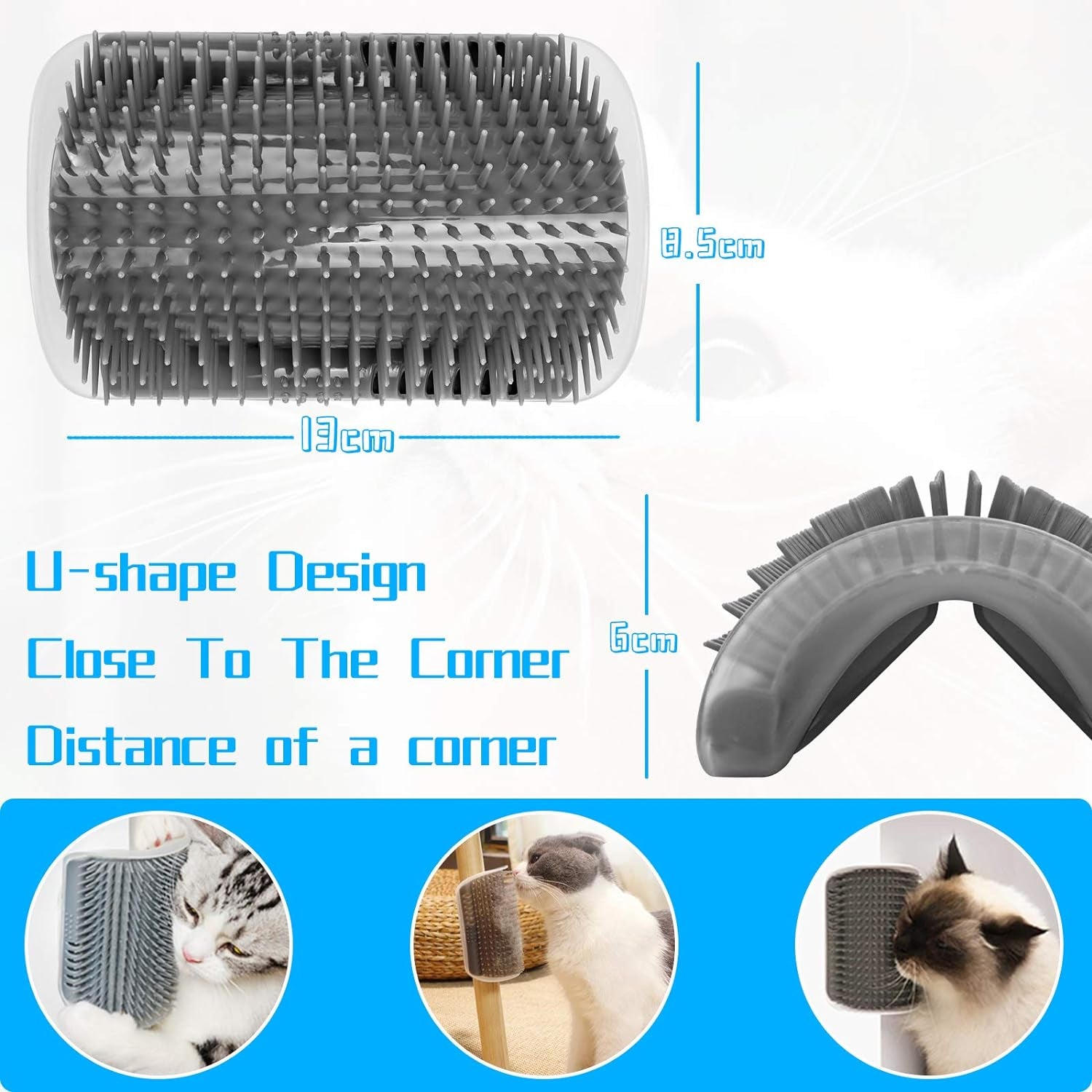 Corner Cat Groomer – 2-Pack, Face Massager & Fur Comb