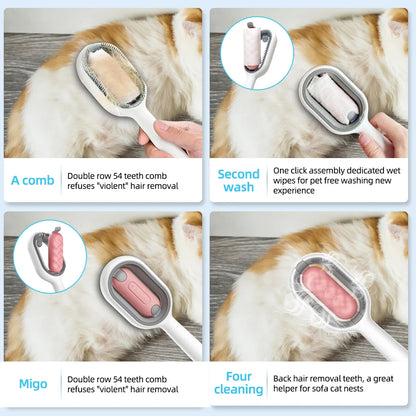 3-in-1 Cat Brush – Water Tank & Fur Remover