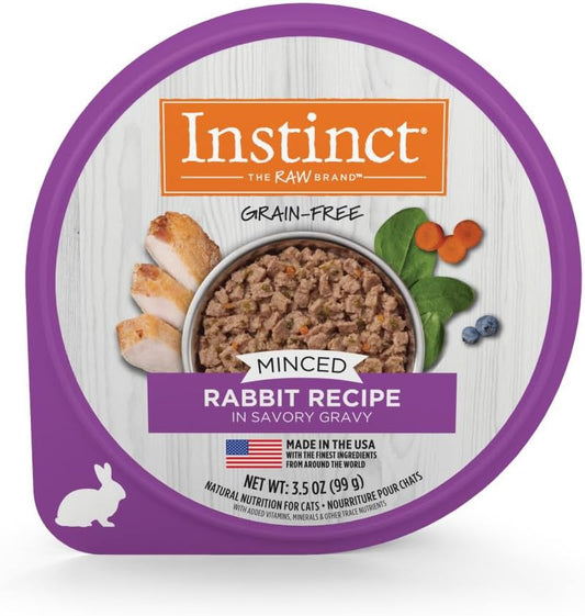 Instinct Minced Cups Real Rabbit Wet Cat Food - 3.5 oz (12 Pack)