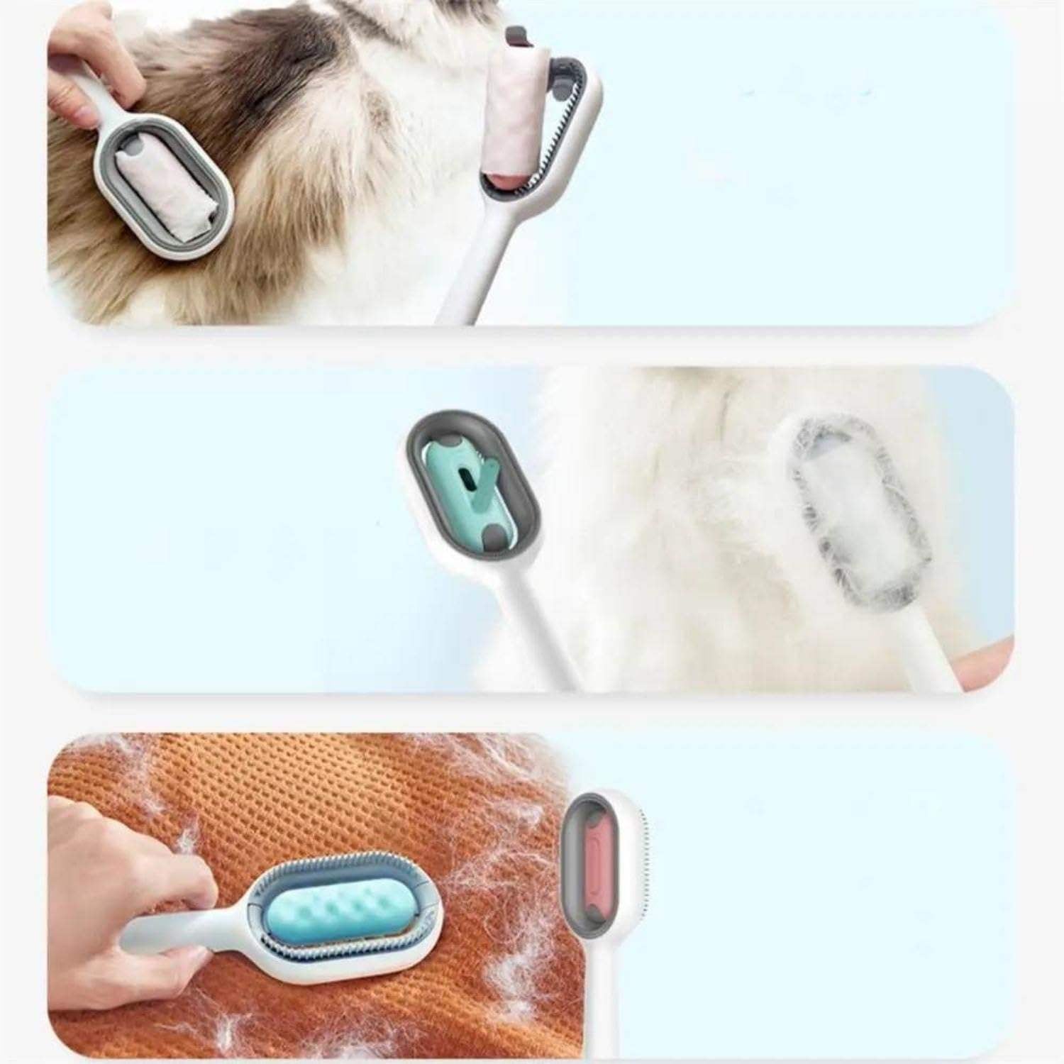 3-in-1 Cat Brush – Water Tank & Fur Remover