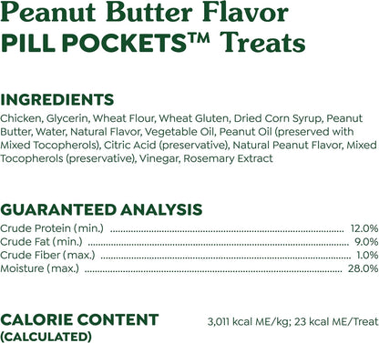 Greenies Pill Pockets Real Peanut Butter Soft Dog Treats – 7.9 oz (30 Count)
